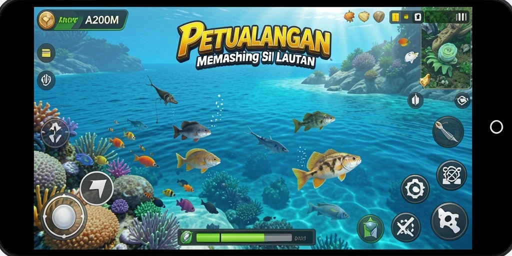 Tangkapan ikan yang berhasil dalam gameplay A200M.