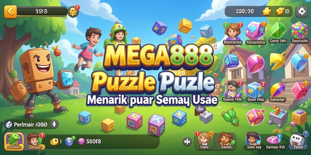 Tampilan gameplay <strong>MEGA888</strong> dengan puzzle menantang yang menarik.