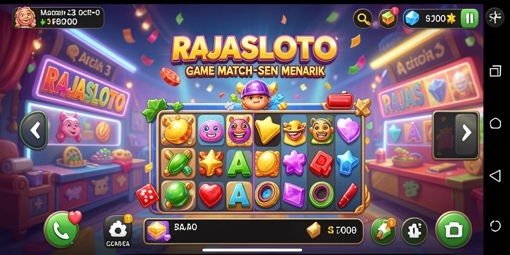 Tampilan menarik dari gameplay RAJASLOTO yang penuh warna.