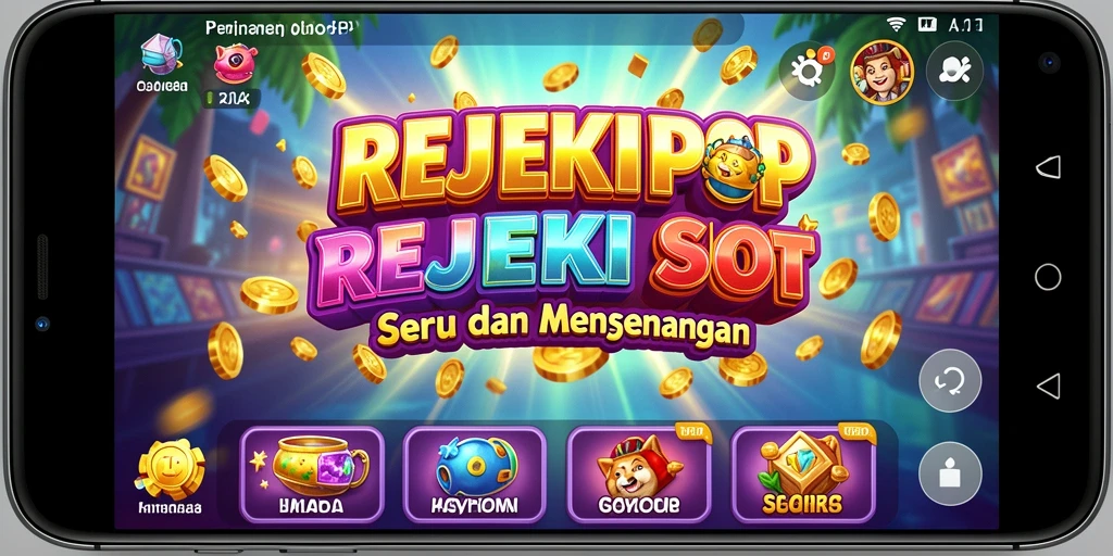 Tampilan gameplay menarik dari REJEKIPOP dengan efek suara menyenangkan.